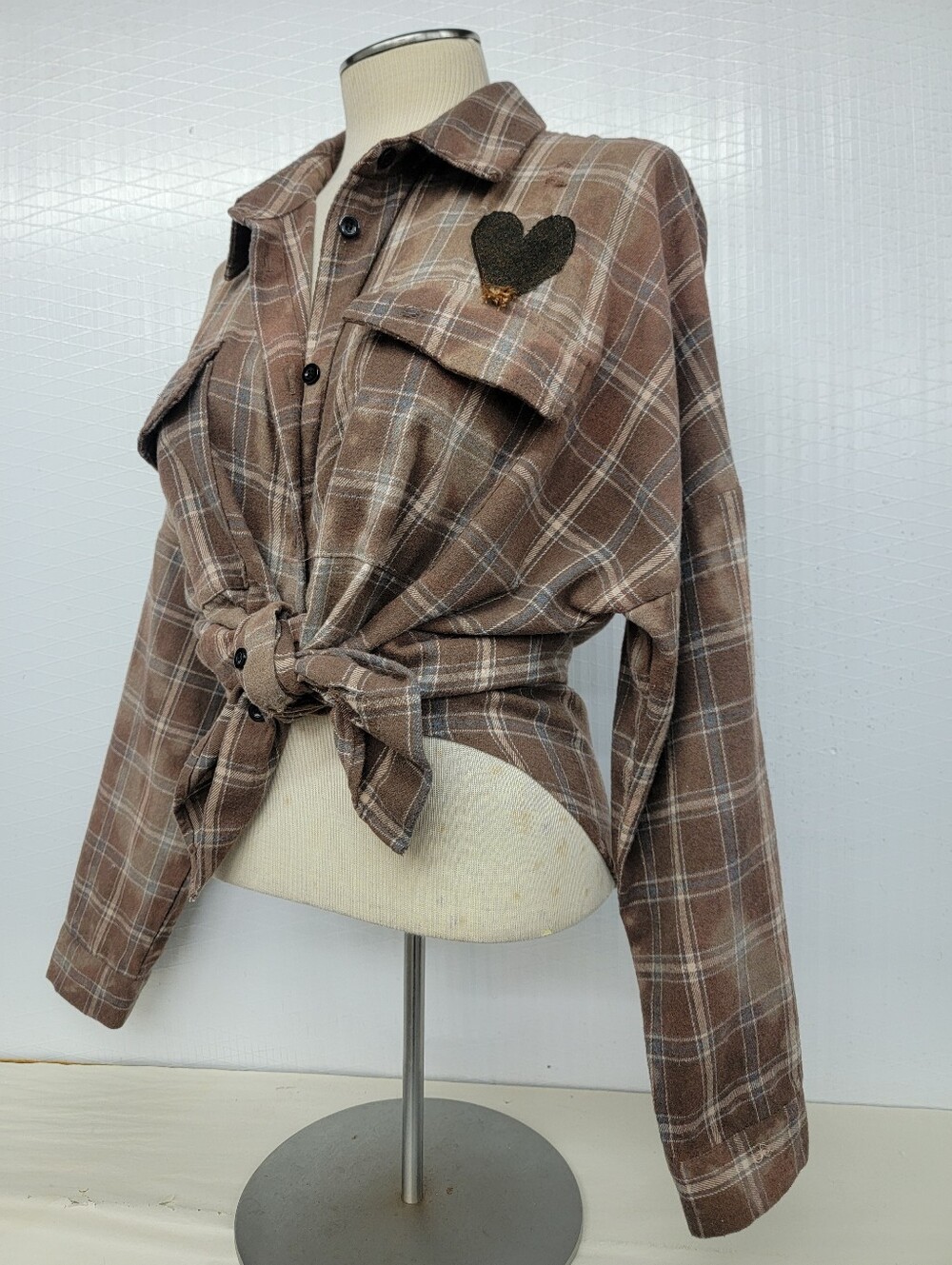 **SOLD****Ella Langley Cowgirl Flannel Shirt Upcycled - Picture 2 of 7